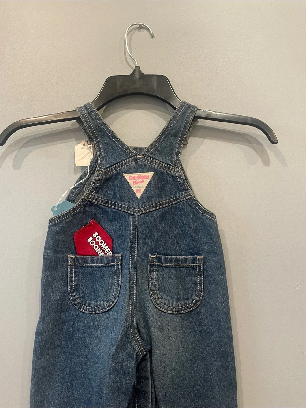 OshKosh B'gosh Blue Denim Overalls with Oklahoma Sooners accents new 9 mo